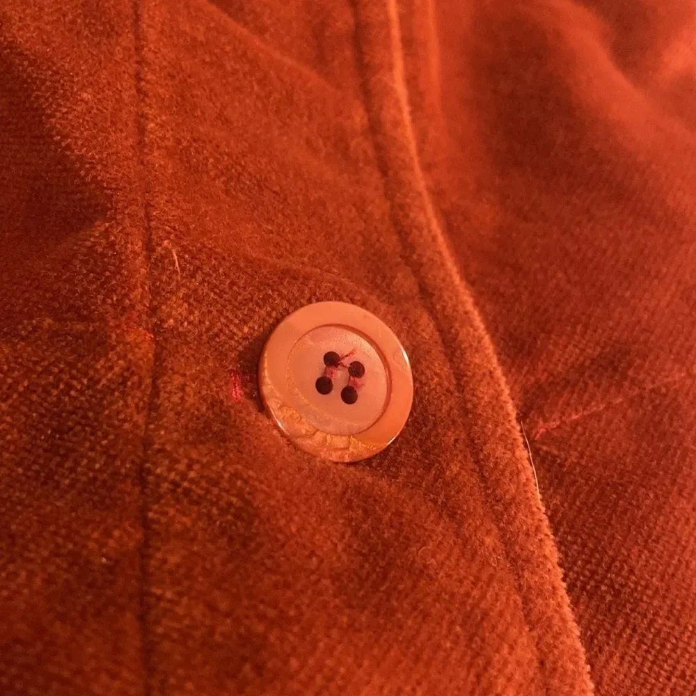Vintage Velvety Burnt Orange Gotcha Covered Blazer Jacker Small - Picture 3 of 5
